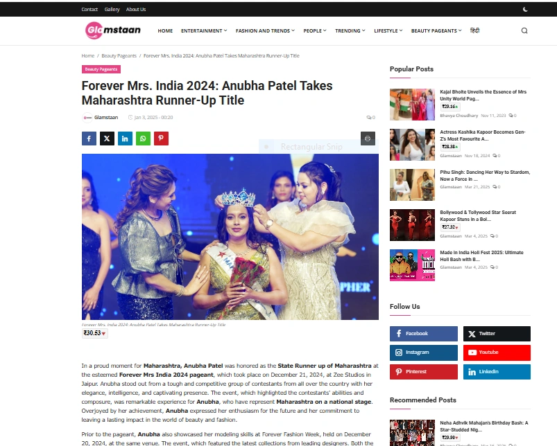Forever Mrs. India 2024: Anubha Patel Takes Maharashtra Runner-Up Title - Glamstaan