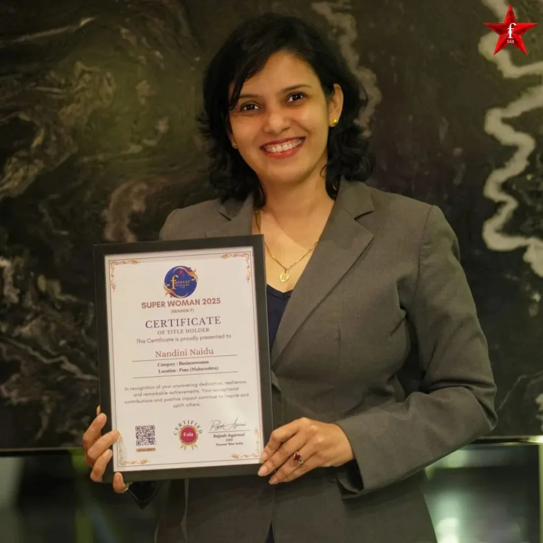 Pune Businesswoman Nandini Naidu Honored with Super Woman 2025 Title for Business Excellence - Bolly Orbit