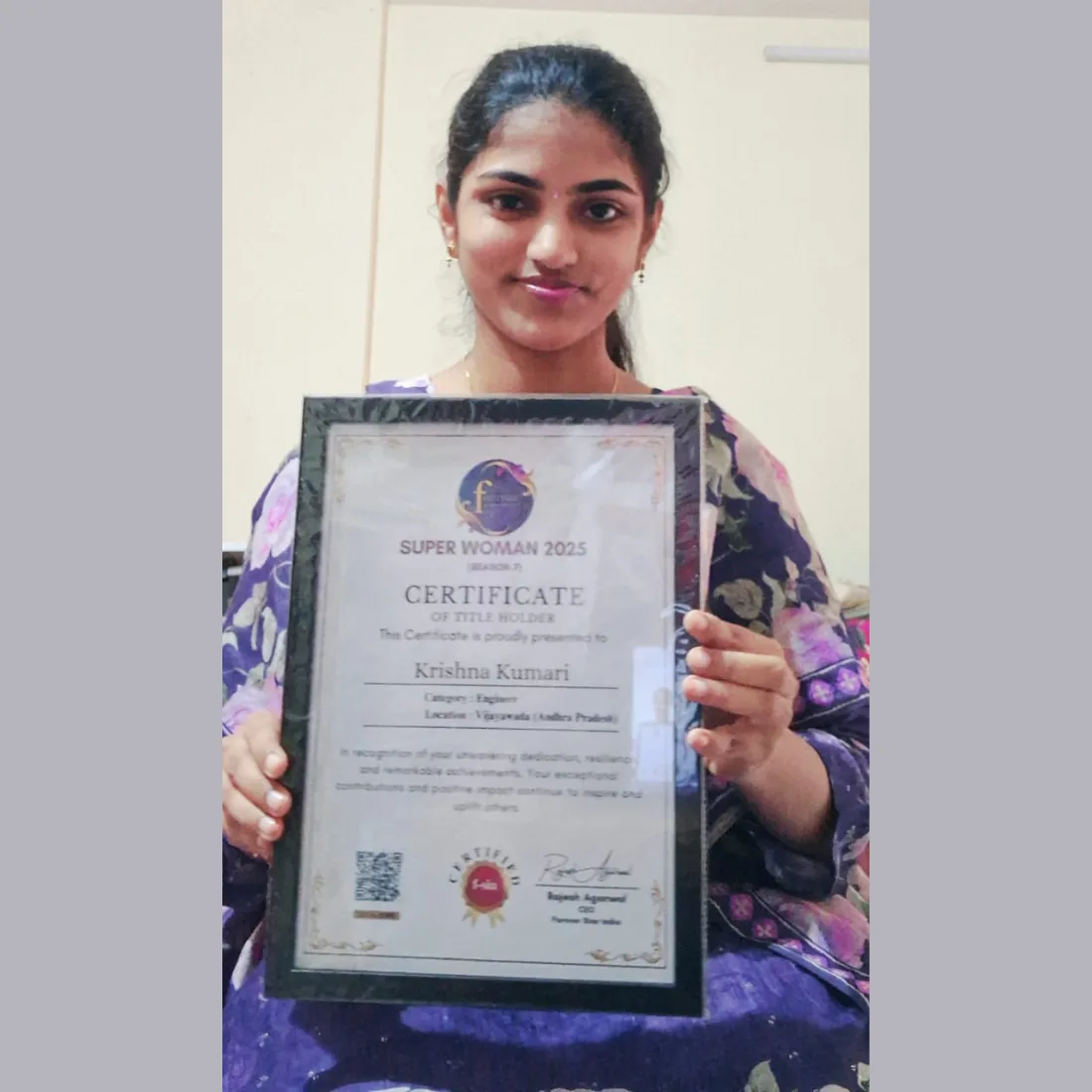 Vijayawada Civil Engineer Breaks Barriers, Wins Super Woman 2025 Title - India Dazzle