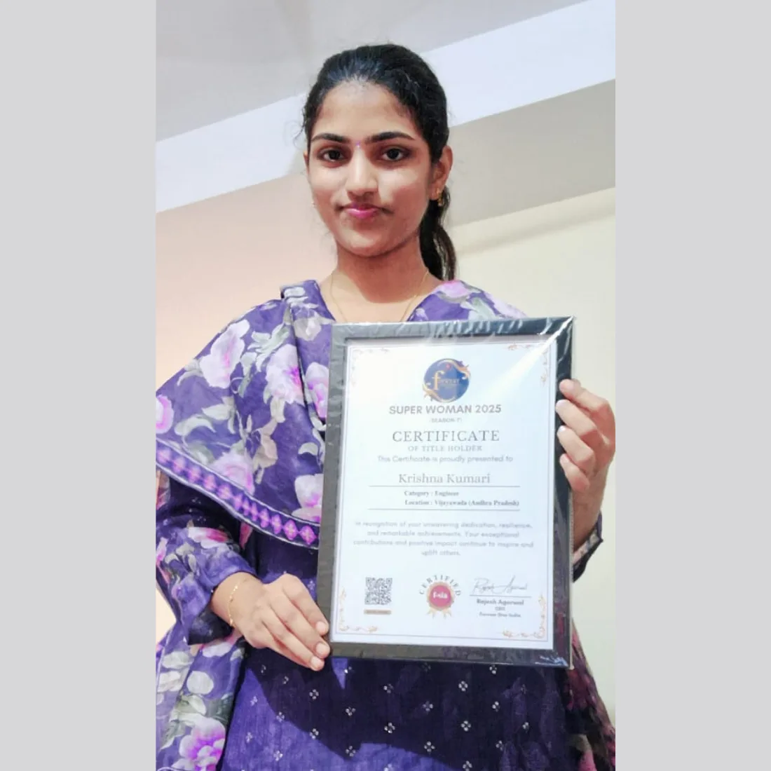 Nation-Building through Engineering: Civil Engineer Krishna Kumari Earns Super Woman 2025 Title - Glamstaan