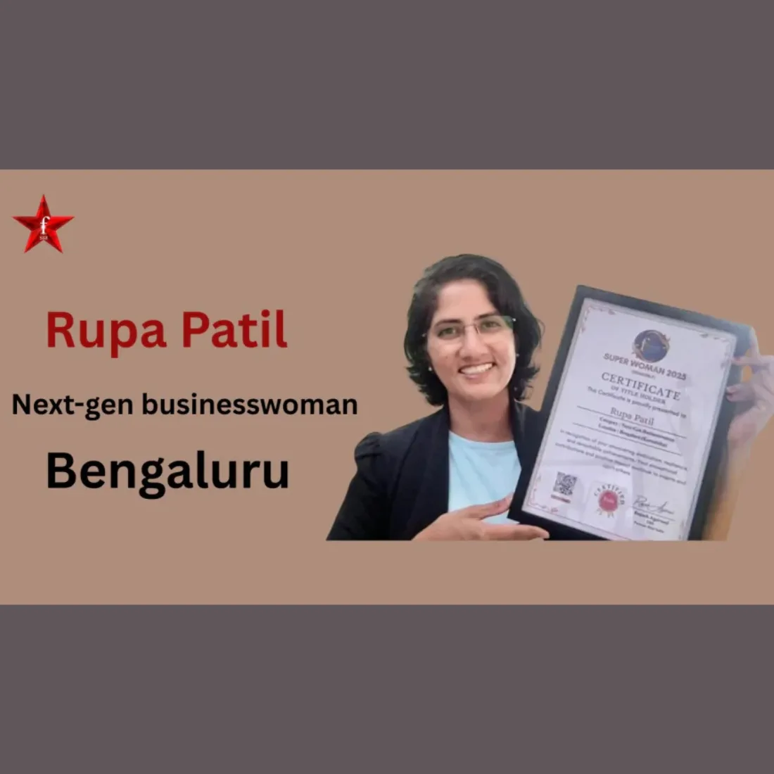 Rupa Patil Super Woman 2025 Title Achiever from Bengaluru Global Business Mentor - Sangri Today News